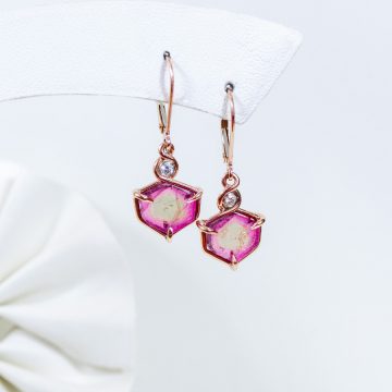 Image of Rose Gold Pink Tourmaline Earrings